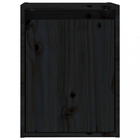 2 darab fekete tömör fenyőfa faliszekrény 30 x 30 x 40 cm