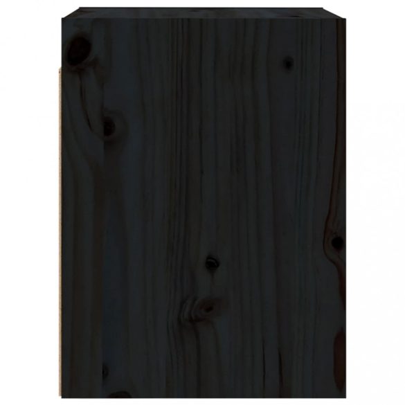 2 darab fekete tömör fenyőfa faliszekrény 30 x 30 x 40 cm