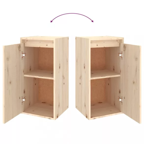 2 db tömör fenyőfa faliszekrény 30 x 30 x 60 cm