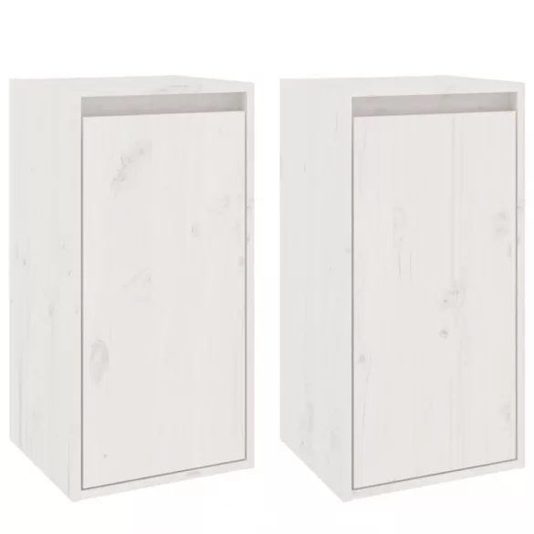 2 db fehér tömör fenyőfa faliszekrény 30 x 30 x 60 cm