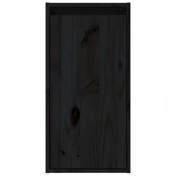 2 db fekete tömör fenyőfa faliszekrény 30 x 30 x 60 cm