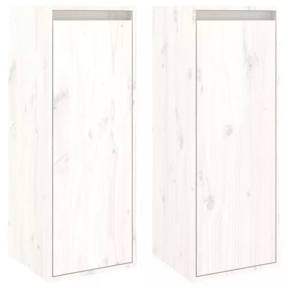 2 darab fehér tömör fenyőfa faliszekrény 30 x 30 x 80 cm