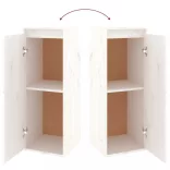 2 darab fehér tömör fenyőfa faliszekrény 30 x 30 x 80 cm