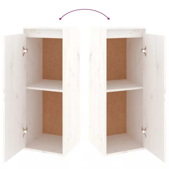 2 darab fehér tömör fenyőfa faliszekrény 30 x 30 x 80 cm