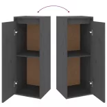 szürke tömör fenyőfa faliszekrény 30 x 30 x 80 cm