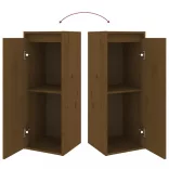 2 darab mézbarna tömör fenyőfa faliszekrény 30 x 30 x 80 cm