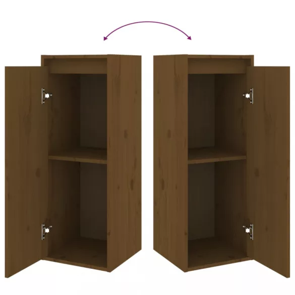 2 darab mézbarna tömör fenyőfa faliszekrény 30 x 30 x 80 cm