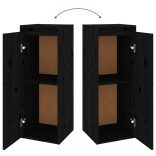 2 darab fekete tömör fenyőfa faliszekrény 30 x 30 x 80 cm