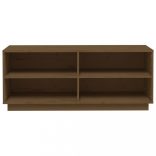 mézbarna tömör fenyőfa cipőszekrény 110 x 34 x 45 cm