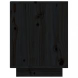 fekete tömör fenyőfa cipősszekrény 60 x 34 x 45 cm