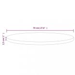 fehér tömör fenyőfa asztallap Ø70 x 2,5 cm