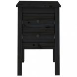 2 darab fekete tömör fenyőfa éjjeliszekrény 40 x 35 x 61,5 cm