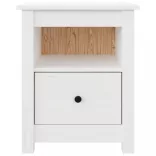 fehér tömör fenyőfa éjjeliszekrény 40x35x49 cm