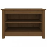 mézbarna tömör fenyőfa cipőtároló pad 70x38x45,5 cm