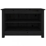 fekete tömör fenyőfa cipőtároló pad 70x38x45,5 cm