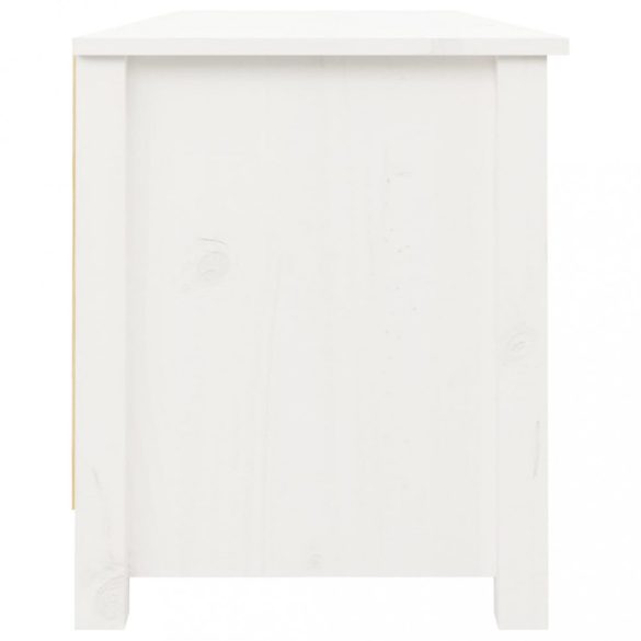 fehér tömör fenyőfa cipőtároló pad 110 x 38 x 45,5 cm