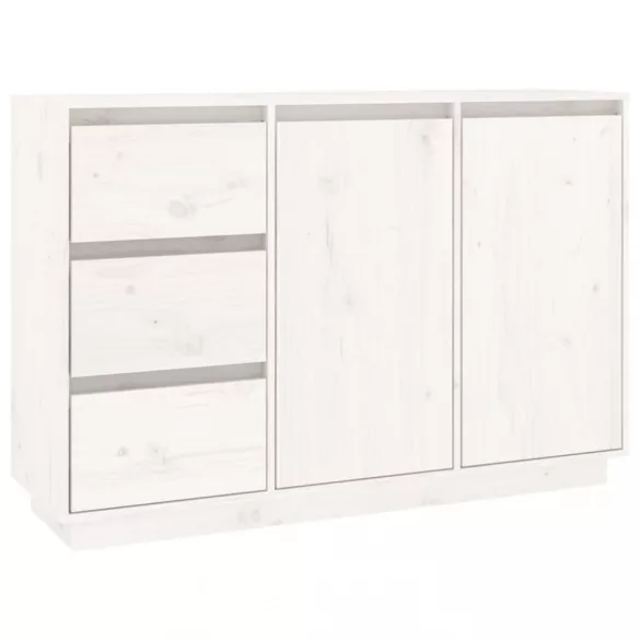 fehér tömör fenyőfa tálalószekrény 111 x 34 x 75 cm