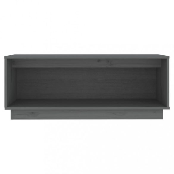 szürke tömör fenyőfa TV-szekrény 90 x 35 x 35 cm