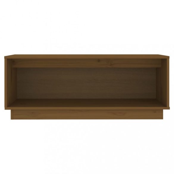 mézbarna tömör fenyőfa TV-szekrény 90x35x35 cm