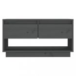 szürke tömör fenyőfa TV-szekrény 74x34x40 cm