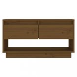 mézbarna tömör fenyőfa TV-szekrény 74 x 34 x 40 cm