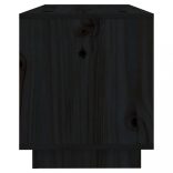 fekete tömör fenyőfa TV-szekrény 74x34x40 cm