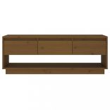 mézbarna tömör fenyőfa TV-szekrény 110,5x34x40 cm