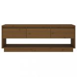 mézbarna tömör fenyőfa TV-szekrény 110,5x34x40 cm