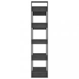 szürke tömör fa könyvszekrény/térelválasztó 80 x 35 x 160 cm