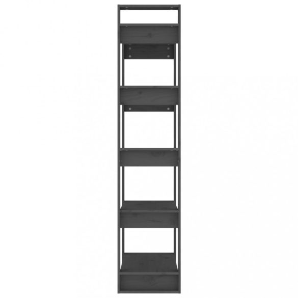 szürke tömör fa könyvszekrény/térelválasztó 80 x 35 x 160 cm