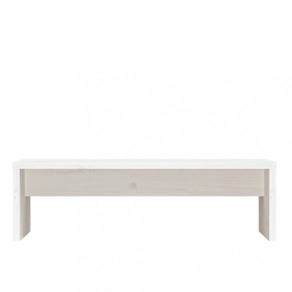 fehér tömör fenyőfa monitorállvány 50x27x15 cm