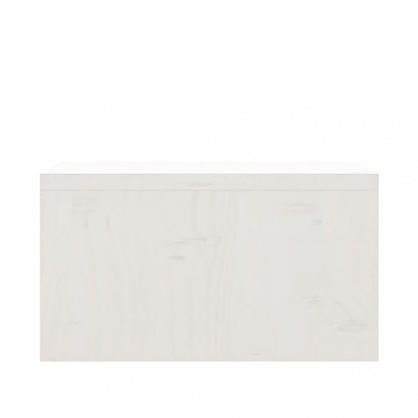 fehér tömör fenyőfa monitorállvány 50x27x15 cm