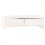 fehér tömör fenyőfa monitorállvány 50x27x15 cm