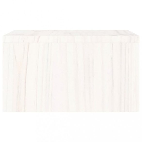 fehér tömör fenyőfa monitorállvány 50x27x15 cm