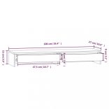 fehér tömör fenyőfa monitorállvány 100x27x15 cm