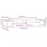 fehér tömör fenyőfa monitorállvány 100x27,5x15 cm