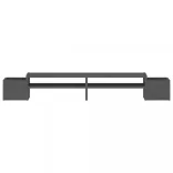 szürke tömör fenyőfa monitorállvány 100x27,5x15 cm