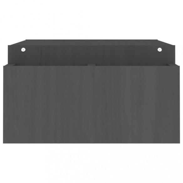 szürke tömör fenyőfa monitorállvány 100x27,5x15 cm