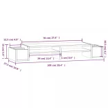 szürke tömör fenyőfa monitorállvány 100x27,5x15 cm