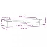 mézbarna tömör fenyőfa monitorállvány 100x27,5x15 cm