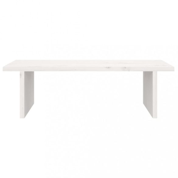 fehér tömör fenyőfa monitorállvány 50x27x15 cm