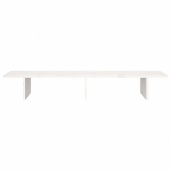 fehér tömör fenyőfa monitorállvány 100x27x15 cm