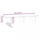 fehér tömör fenyőfa monitorállvány 100x27x15 cm