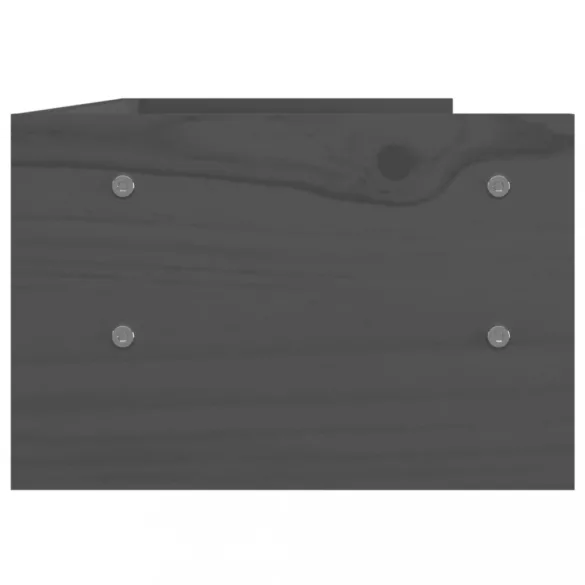 szürke tömör fenyőfa monitorállvány 50x24x16 cm