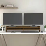 mézbarna tömör fenyőfa monitorállvány 100x24x16 cm