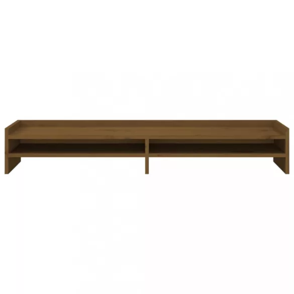 mézbarna tömör fenyőfa monitorállvány 100x24x16 cm