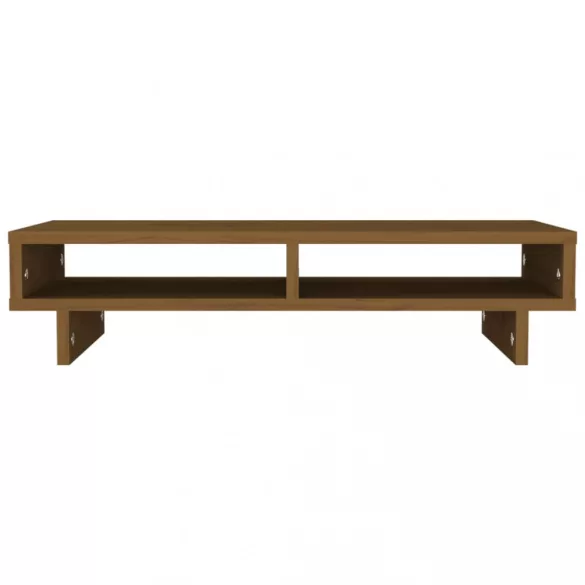 mézbarna tömör fenyőfa monitorállvány 60x27x14 cm