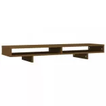 mézbarna tömör fenyőfa monitorállvány 100x27x14 cm