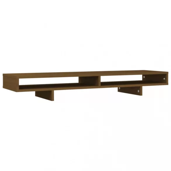 mézbarna tömör fenyőfa monitorállvány 100x27x14 cm
