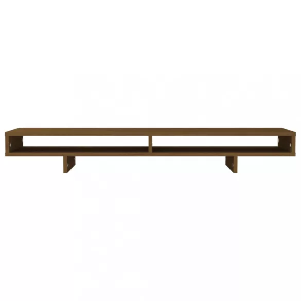 mézbarna tömör fenyőfa monitorállvány 100x27x14 cm